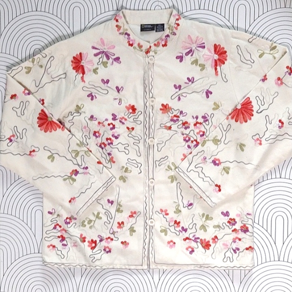 National geographic lightweight White Cotton jacket